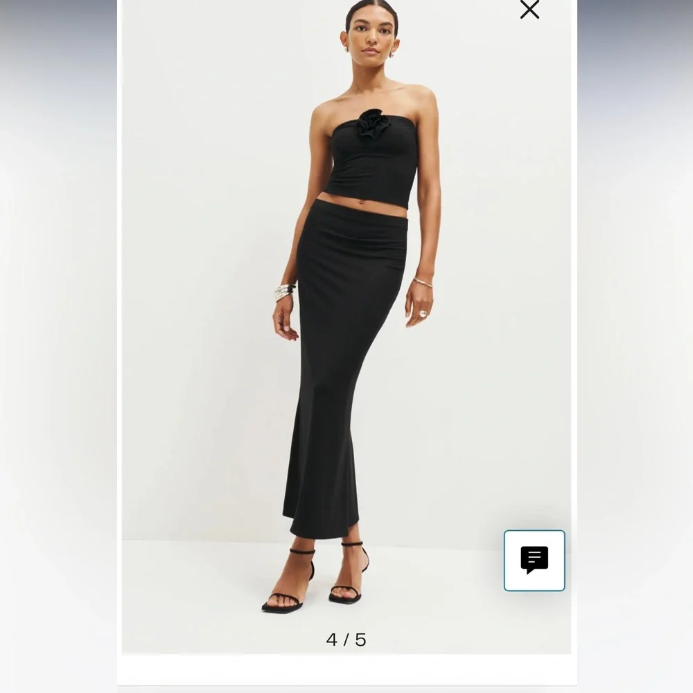 Reformation BLACK ADDALYN TWO PIECE SET Size XS - Picture 4 of 12